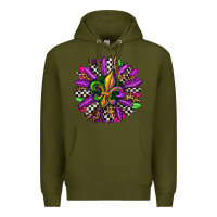 Army Green mardi gras sunflower Premium Hoodie - OliviaCreatesArt