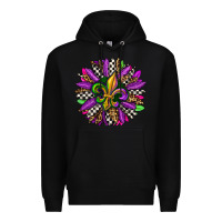Black mardi gras sunflower Premium Hoodie - OliviaCreatesArt