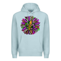 Blue Mist mardi gras sunflower Premium Hoodie - OliviaCreatesArt