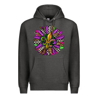 Charcoal Heather mardi gras sunflower Premium Hoodie - OliviaCreatesArt
