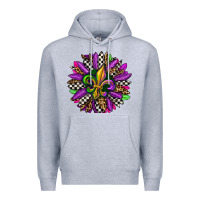 Heather Grey mardi gras sunflower Premium Hoodie - OliviaCreatesArt