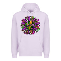 Lilac mardi gras sunflower Premium Hoodie - OliviaCreatesArt