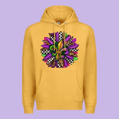 Mardi Gras Sunflower Premium Hoodie Designed By Oliviacreatesart