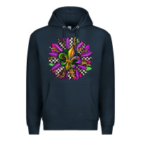 Navy mardi gras sunflower Premium Hoodie - OliviaCreatesArt