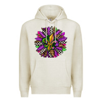Oatmeal Heather mardi gras sunflower Premium Hoodie - OliviaCreatesArt
