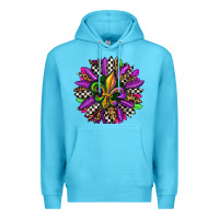 Ocean Blue mardi gras sunflower Premium Hoodie - OliviaCreatesArt