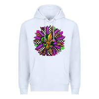 White mardi gras sunflower Premium Hoodie - OliviaCreatesArt
