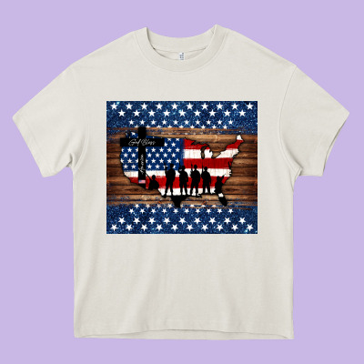 God Bless America American Flag Tumbler Heavy Core Tee Designed By Jasminsmagicworld