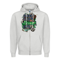 Dove Grey Sorry can't Soccer bye Zipper Hoodie - HowdyJamesFarm