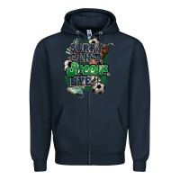 Navy Sorry can't Soccer bye Zipper Hoodie - HowdyJamesFarm