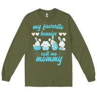 Army Green My Favorite Bunnies Call Me Mommy Long Sleeve Tee - Bettercallsaul