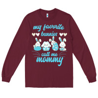 Burgundy My Favorite Bunnies Call Me Mommy Long Sleeve Tee - Bettercallsaul