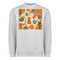 Heather Grey Fall Pumpkins Heavyweight Sweatshirt - texasbilliewilder