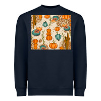 Navy Fall Pumpkins Heavyweight Sweatshirt - texasbilliewilder