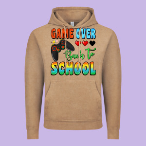 Game Over Back To School Vintage Hoodie Designed By Bundleandbundleshop