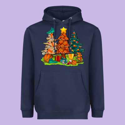 Christmas Basketball Trees Bbs Heavyweight Hoodie Designed By Bundleandbundleshop