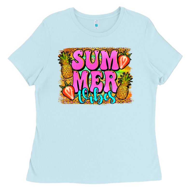 Summer Vibes Leopard Background Ladies Tee by Jasminsmagicworld | Teevron