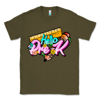Army Green hello pre k Classic Tee - JahusDesignShop