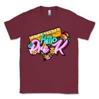 Burgundy hello pre k Classic Tee - JahusDesignShop