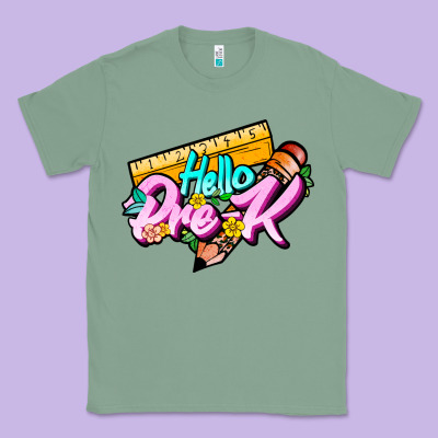 Hello Pre K Classic Tee Designed By Jahusdesignshop