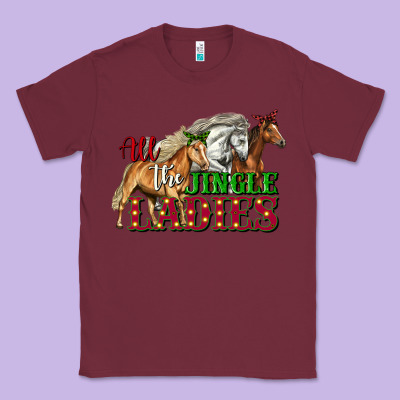All The Jingle Ladies Christmas Horses Classic Tee Designed By Lillyallendesigns