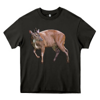 Asphalt Red Brocket Buck Deer Heavy Core Tee - LillyAllenDesigns