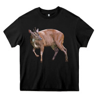 Black Red Brocket Buck Deer Heavy Core Tee - LillyAllenDesigns