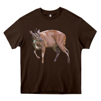 Chocolate Brown Red Brocket Buck Deer Heavy Core Tee - LillyAllenDesigns
