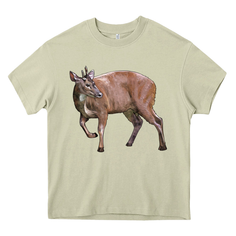 Red Brocket Buck Deer Heavy Core Tee by LillyAllenDesigns | Teevron