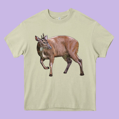 Red Brocket Buck Deer Heavy Core Tee Designed By Lillyallendesigns