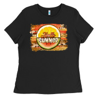 Black hello summer watermelon lemon Ladies Tee - Jasminsmagicworld