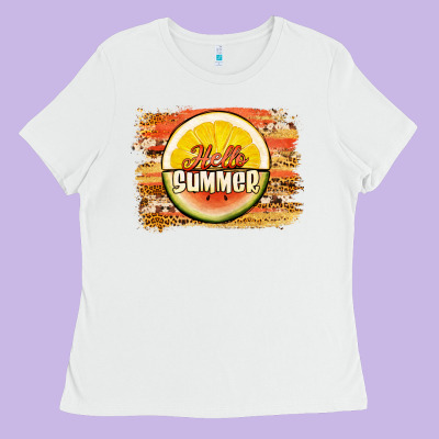 Hello Summer Watermelon Lemon Ladies Tee Designed By Jasminsmagicworld