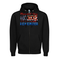 Black Memorial day honor and remember 4th of july Zipper Hoodie - CowGirlArtShop