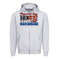 Heather Grey Memorial day honor and remember 4th of july Zipper Hoodie - CowGirlArtShop