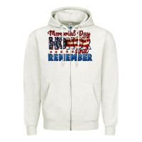 Oatmeal Heather Memorial day honor and remember 4th of july Zipper Hoodie - CowGirlArtShop