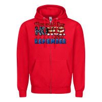 Red Memorial day honor and remember 4th of july Zipper Hoodie - CowGirlArtShop