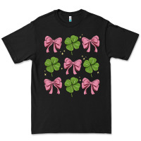 Black coquette bow clover st. patrick's day Premium Tee - MaliasSmallBusiness