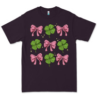 Plum coquette bow clover st. patrick's day Premium Tee - MaliasSmallBusiness
