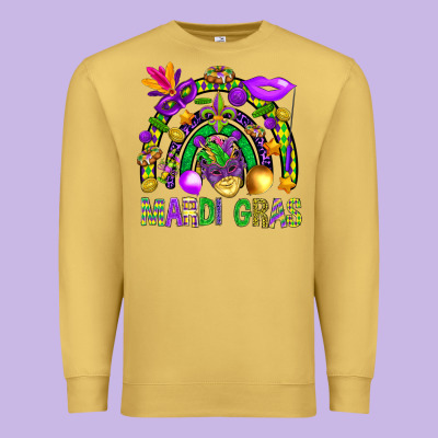 Mardi Gras Rainbow Premium Sweatshirt Designed By Bundleandbundleshop
