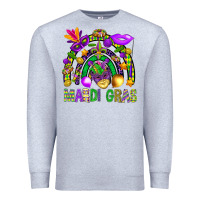 Heather Grey Mardi Gras Rainbow Premium Sweatshirt - BundleAndBundleShop