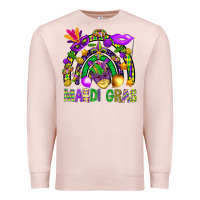 Pale Pink Mardi Gras Rainbow Premium Sweatshirt - BundleAndBundleShop