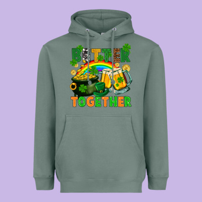 St. Patrick's Day Better Together Heavyweight Hoodie Designed By Fadigitalartstudio