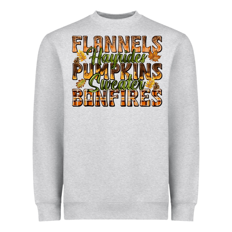 Flannels Hayrides Pumpkins Heavyweight Sweatshirt by texasbilliewilder | Teevron