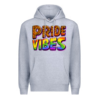 Heather Grey pride vibes Premium Hoodie - OliviaCreatesArt