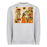 Heather Grey Fall Hay There Pumpkin Heavyweight Sweatshirt - texasbilliewilder