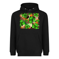 Black st.patricks plaid  green glitter cowhide  leopard Heavyweight Hoodie - FaDigitalArtStudio