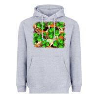 Heather Grey st.patricks plaid  green glitter cowhide  leopard Heavyweight Hoodie - FaDigitalArtStudio