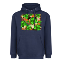 Navy st.patricks plaid  green glitter cowhide  leopard Heavyweight Hoodie - FaDigitalArtStudio
