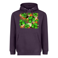 Plum st.patricks plaid  green glitter cowhide  leopard Heavyweight Hoodie - FaDigitalArtStudio