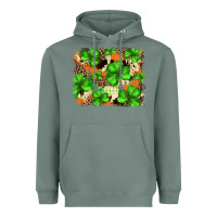 Sage st.patricks plaid  green glitter cowhide  leopard Heavyweight Hoodie - FaDigitalArtStudio